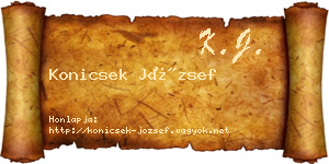 Konicsek József névjegykártya